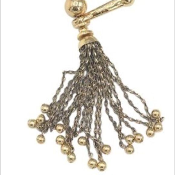 Stella & Dot antiqued gold Bianca Tassel Lariat Statement Necklace - Picture 3 of 9